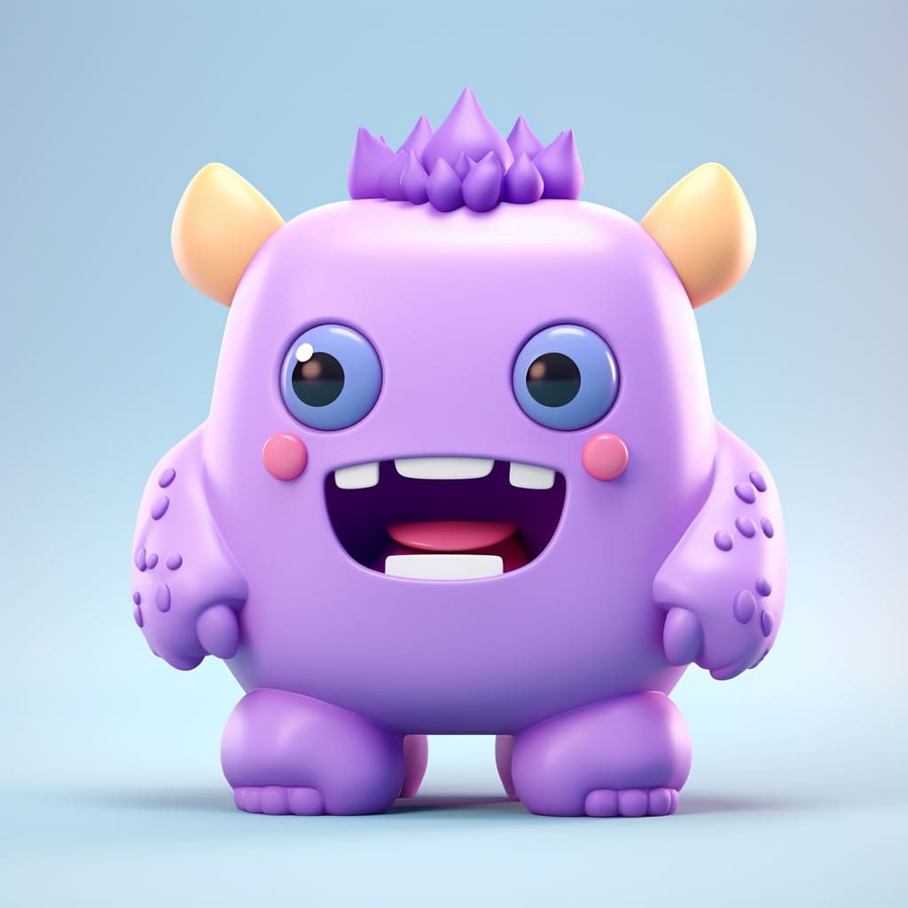 Tiny Cute Purple Monster