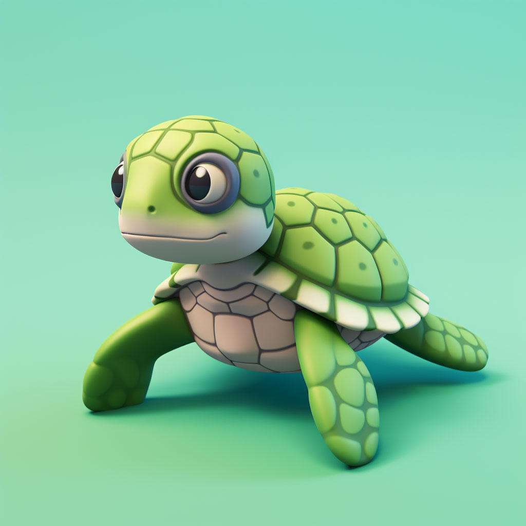 Tiny Cute Sea Turtle