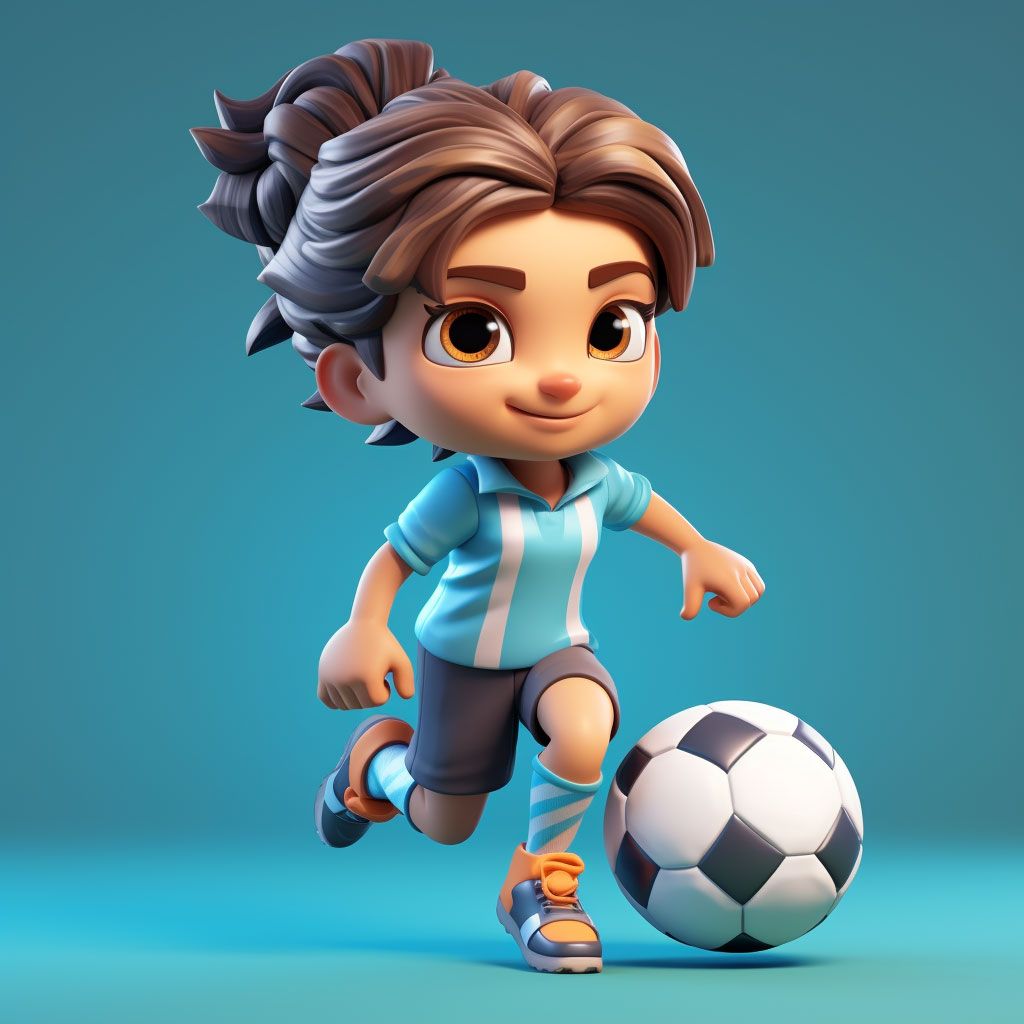 Tiny Cute Women’s Soccer Player
